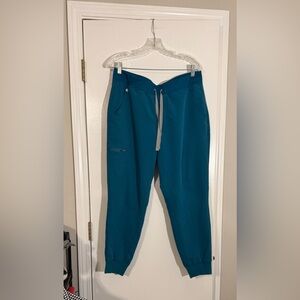 Figs Unisex women large petite Teal scrubs medical field Pants
